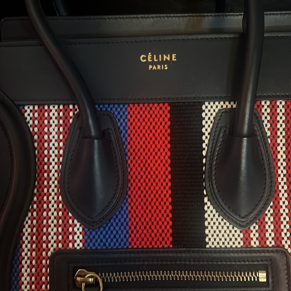 Celine Calfskin Stripped Canvas - Picture 3 of 13